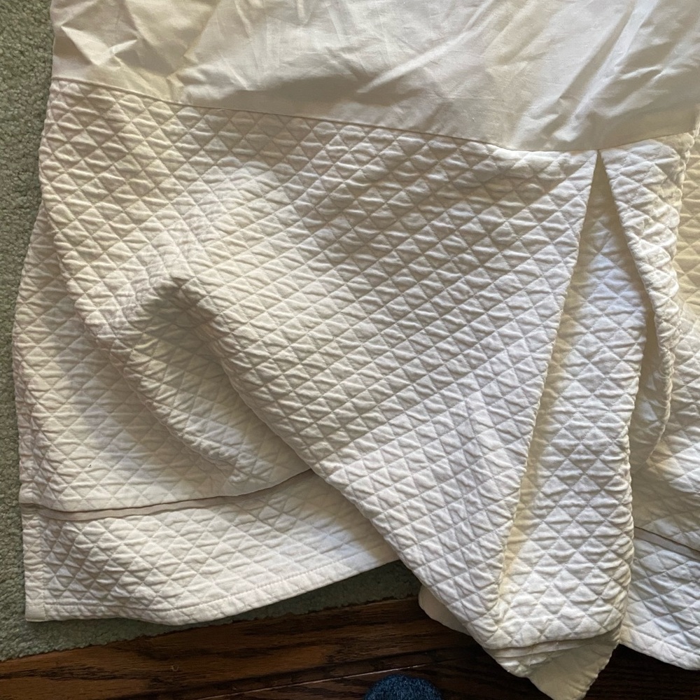Restoration Hardware Vintage-washed Diamond MATELASSÉ Crib Skirt Gray